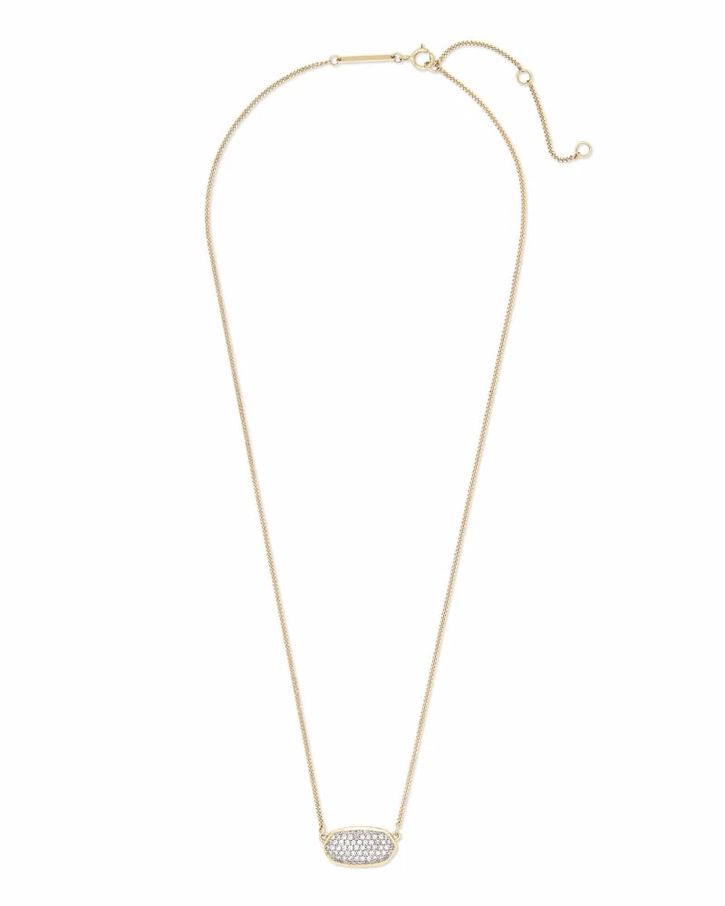 Elisa Pendant Necklace In Pave Diamond And 14k Yellow Gold 4 Elisa Pendant Necklace In Pave Diamond And 14k Yellow Gold - Image 2