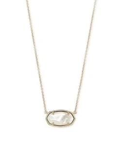 Elisa 18k Gold Vermeil Pendant Necklace In Ivory Mother-of-Pearl