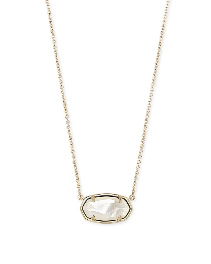 Elisa 18k Gold Vermeil Pendant Necklace In Ivory Mother-of-Pearl 3 Elisa 18k Gold Vermeil Pendant Necklace In Ivory Mother-of-Pearl
