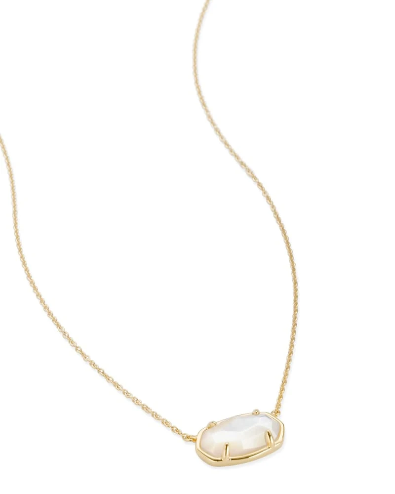 Elisa 18k Gold Vermeil Pendant Necklace In Ivory Mother-of-Pearl 4 Elisa 18k Gold Vermeil Pendant Necklace In Ivory Mother-of-Pearl - Image 2