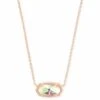 Elisa Rose Gold Pendant Necklace In Dichroic Glass -Kendra Scott Jewelry Store kendra scott elisa necklace rose gold dichroic 00 lg