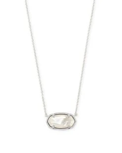 Elisa Sterling Silver Pendant Necklace In Ivory Mother-of-Pearl