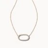 Elisa 14k Yellow Gold Open Frame Pendant Necklace In White Diamond -Kendra Scott Jewelry Store kendra scott elisa open frame pendant necklace 14k yellow gold wt diamond 01 lg
