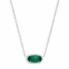 Elisa Silver Pendant Necklace In Emerald Cat's Eye -Kendra Scott Jewelry Store kendra scott elisa silver pendant necklace in emerald cats eye 00 default lg
