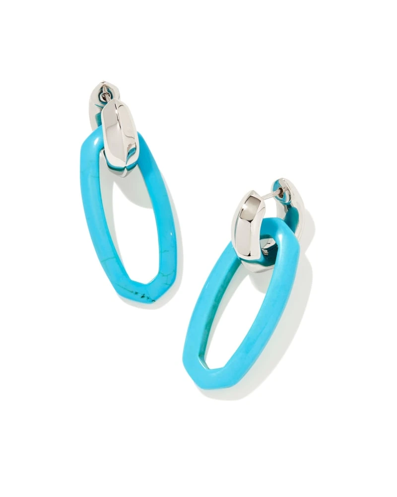 Elle Silver Convertible Link Earrings In Turquoise Magnesite 3 Elle Silver Convertible Link Earrings In Turquoise Magnesite