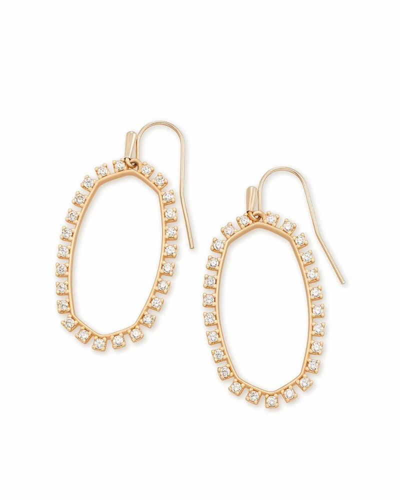 Elle Open Frame Crystal Drop Earrings In Rose Gold 3 Elle Open Frame Crystal Drop Earrings In Rose Gold