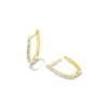 Ellen Luxe 18k Gold Vermeil Huggie Earrings In White Sapphire -Kendra Scott Jewelry Store kendra scott ellen luxe huggie earrings 18k yellow gold vermeil white sapphire 00