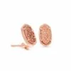 Ellie Clip On Rose Gold Stud Earrings In Rose Gold Drusy -Kendra Scott Jewelry Store kendra scott ellie clip on earring rose gold rose gold drusy 00 lg