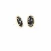 Ellie Gold Stud Earrings In Black -Kendra Scott Jewelry Store kendra scott ellie gold stud earrings in black 00 default lg