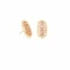 Ellie Gold Stud Earrings In Rose Gold Filigree Mix