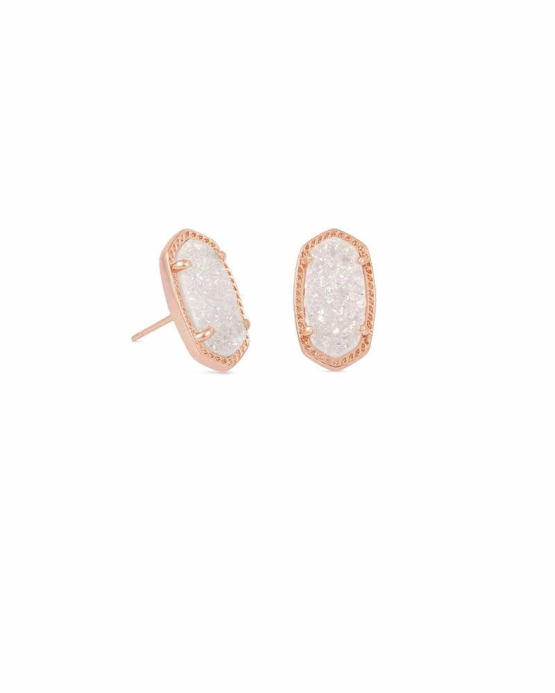 Ellie Rose Gold Stud Earrings In Iridescent Drusy 3 Ellie Rose Gold Stud Earrings In Iridescent Drusy