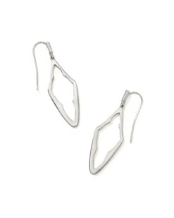 Elongated Abbie Open Frame Earrings In Silver