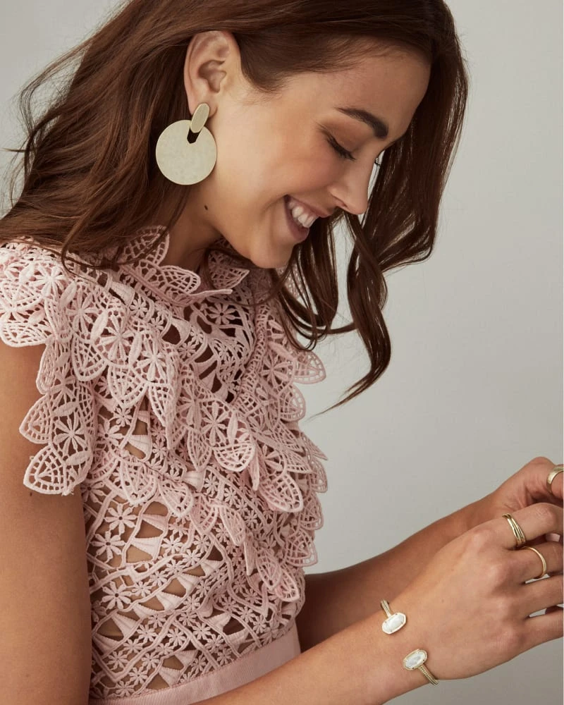 Elton Rose Gold Cuff Bracelet In Rose Gold Drusy 4 Elton Rose Gold Cuff Bracelet In Rose Gold Drusy - Image 2