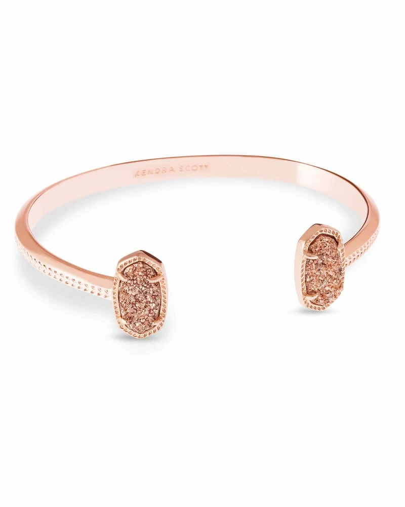 Elton Rose Gold Cuff Bracelet In Rose Gold Drusy 3 Elton Rose Gold Cuff Bracelet In Rose Gold Drusy