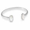 Elton Silver Cuff Bracelet In Ivory Mother-of-Pearl -Kendra Scott Jewelry Store kendra scott elton silver cuff bracelet in ivory pearl 00 default lg