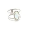 Elyse Sterling Silver Double Band Ring In White Sterling Opal 1 Elyse Sterling Silver Double Band Ring In White Sterling Opal -Kendra Scott Jewelry Store kendra scott elyse double band ring 18k rhodium vermeil white sterling opal 00