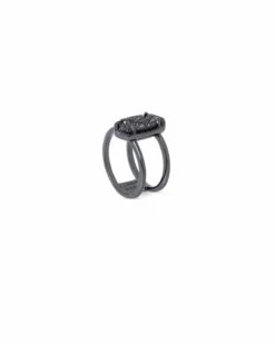 Elyse Gunmetal Ring In Black Drusy -Kendra Scott Jewelry Store kendra scott elyse gunmetal band ring in black drusy 01 default lg