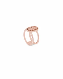 Elyse Rose Gold Ring In Rose Gold Drusy -Kendra Scott Jewelry Store kendra scott elyse rose gold band ring in rose gold drusy 01 default lg