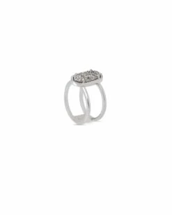 Elyse Silver Ring In Platinum Drusy -Kendra Scott Jewelry Store kendra scott elyse silver band ring in platinum drusy 01 default lg