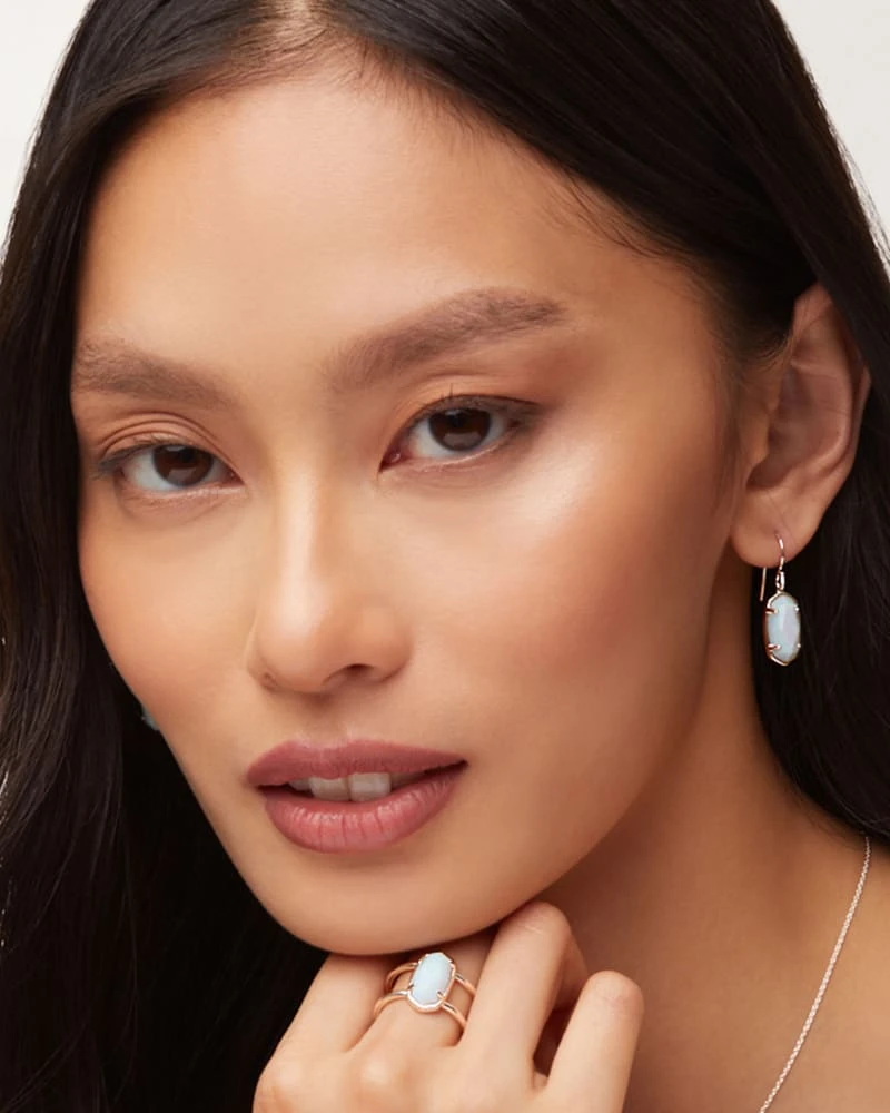 Elyse Sterling Silver Double Band Ring In White Sterling Opal 4 Elyse Sterling Silver Double Band Ring In White Sterling Opal - Image 2