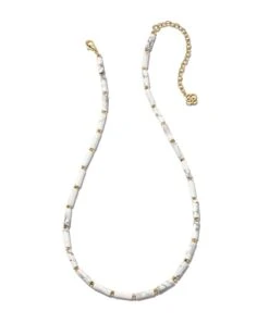 Ember Gold Strand Necklace In White Howlite