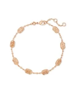 Emilie Rose Gold Chain Bracelet In Sand Drusy