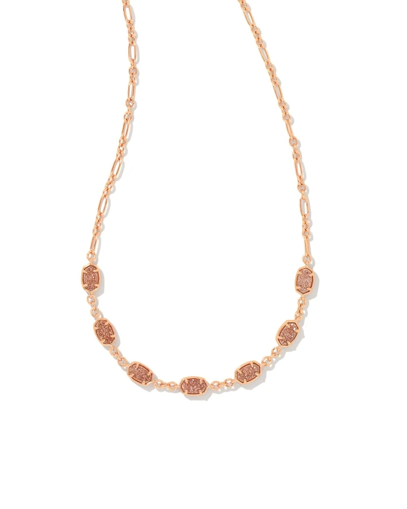Emilie Rose Gold Strand Necklace In Sand Drusy 3 Emilie Rose Gold Strand Necklace In Sand Drusy