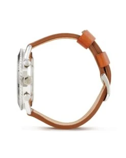 Evans Stainless Steel 44mm Chronograph Watch In Ivory -Kendra Scott Jewelry Store kendra scott evans 44mm chronograph watch luggage leather ivory stainless steel 02