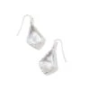 Small Faceted Alex Silver Drop Earrings In Ivory Illusion