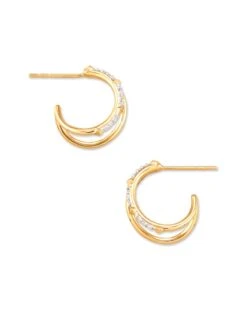 Astrid 14k Yellow Gold Split Hoop Earrings In White Diamond -Kendra Scott Jewelry Store kendra scott fine astrid split hoop earrings 14k yellow gold white diamond 01 lg