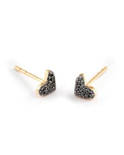 Heart 14k Yellow Gold Stud Earrings In Black Diamond 9 Heart 14k Yellow Gold Stud Earrings In Black Diamond -Kendra Scott Jewelry Store kendra scott fine heart stud earrings 14k yellow gold black diamond 00 lg