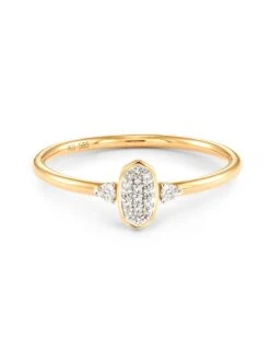 Marisa 14k Yellow Gold Band Ring In White Diamond