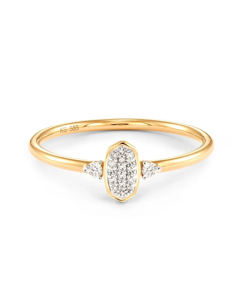 Marisa 14k Yellow Gold Band Ring In White Diamond 3 Marisa 14k Yellow Gold Band Ring In White Diamond