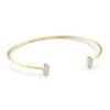 Marisa 14k Yellow Gold Cuff Bracelet In White Diamond
