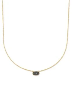 Marisa 14k Yellow Gold Pendant Necklace In Black Diamond