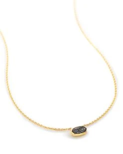 Marisa 14k Yellow Gold Pendant Necklace In Black Diamond -Kendra Scott Jewelry Store kendra scott fine marisa pendant necklace 14k yellow gold black diamond 02 lg