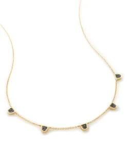 Shannon 14k Yellow Gold Collar Necklace In Black Diamond -Kendra Scott Jewelry Store kendra scott fine shannon strand necklace 14k yellow gold black diamond 02 lg