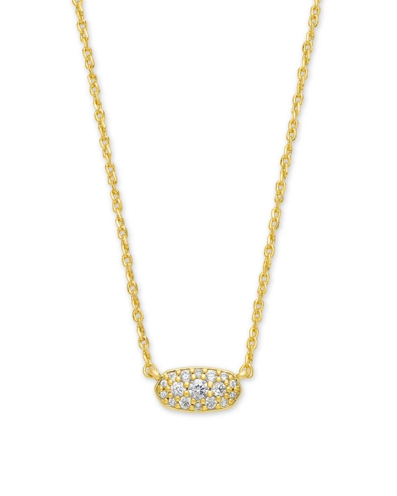 Grayson Gold Pendant Necklace In White Crystal 3 Grayson Gold Pendant Necklace In White Crystal