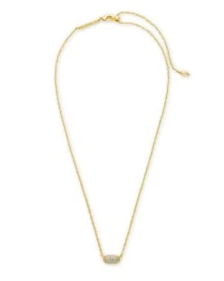 Grayson Gold Pendant Necklace In White Crystal 7 Grayson Gold Pendant Necklace In White Crystal -Kendra Scott Jewelry Store kendra scott grayson crystal pendant necklace gold white crystal 01 lg