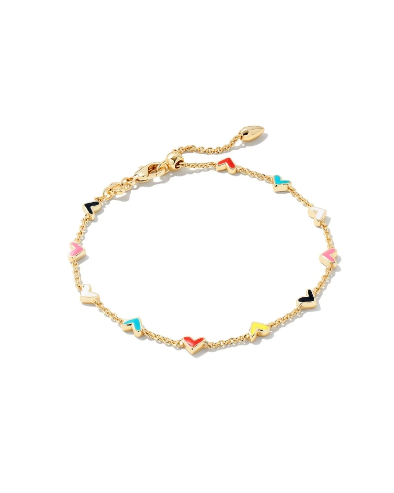Haven Heart Gold Chain Bracelet In Multi Mix 3 Haven Heart Gold Chain Bracelet In Multi Mix