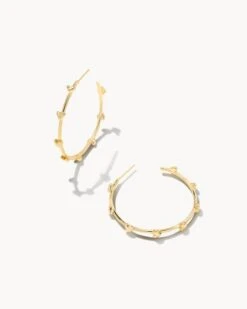 Haven Heart Hoop Earrings In Gold