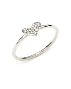 Heart 14k White Gold Band Ring In White Diamond 7 Heart 14k White Gold Band Ring In White Diamond -Kendra Scott Jewelry Store kendra scott heart band ring 14k white gold white diamond 01 lg