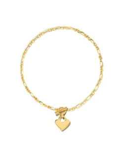 Heart Padlock Chain Bracelet In 18k Gold Vermeil