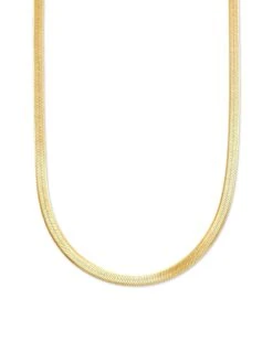 Herringbone Chain Necklace In 18k Gold Vermeil