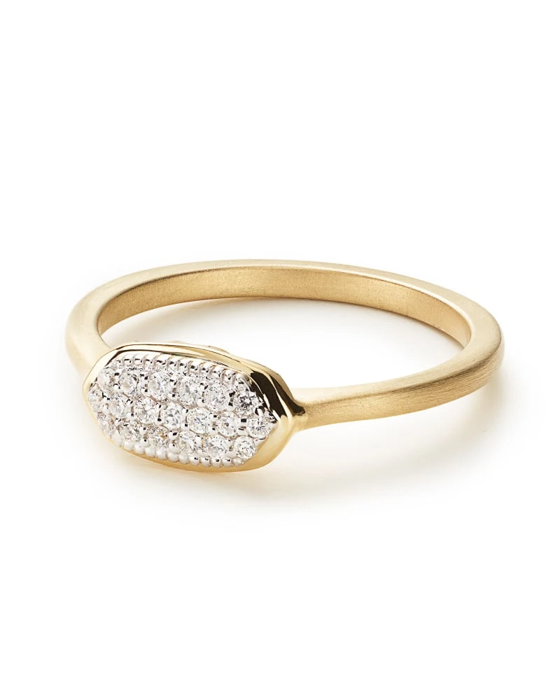 Isa Ring In Pave Diamond And 14k Yellow Gold 3 Isa Ring In Pave Diamond And 14k Yellow Gold