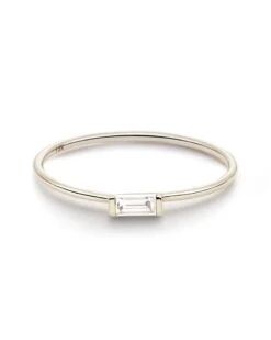 Isabella 14k White Gold Band Ring In White Diamond
