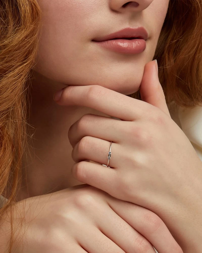 Isabella 14k White Gold Band Ring In White Diamond 4 Isabella 14k White Gold Band Ring In White Diamond - Image 2