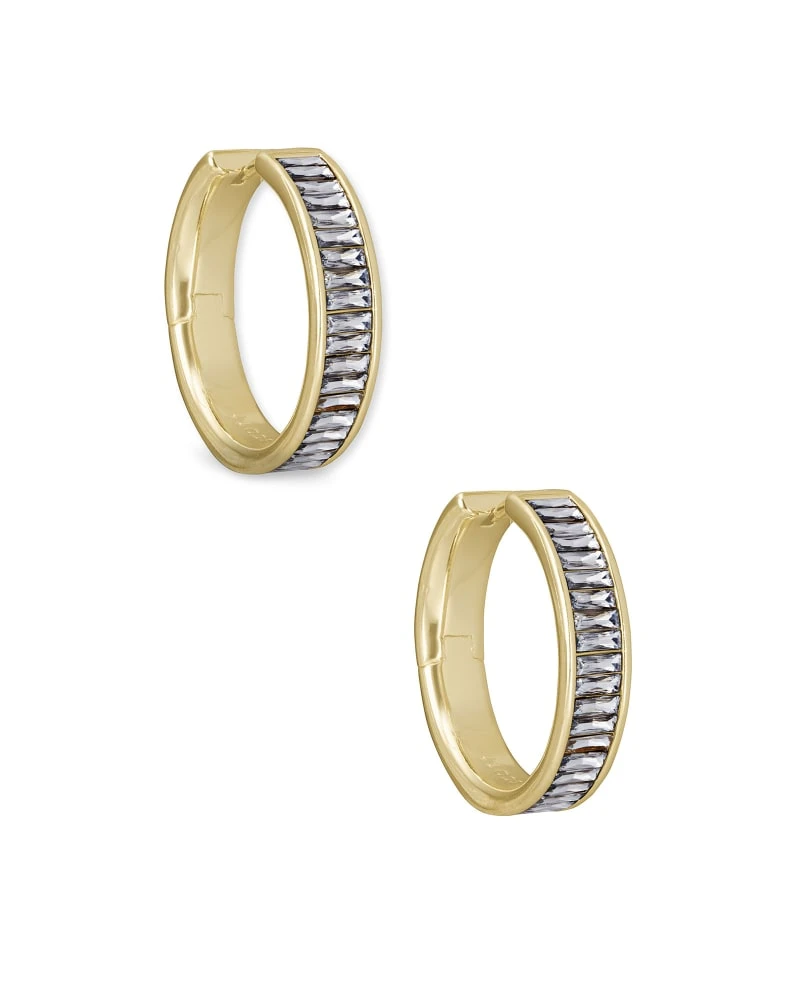 Jack Gold Hoop Earrings In White Crystal 3 Jack Gold Hoop Earrings In White Crystal