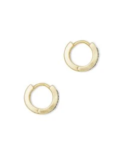 Jack Gold Huggie Earrings In Multi Crystal -Kendra Scott Jewelry Store kendra scott jack huggie hoop gold multi nano gems 01 lg