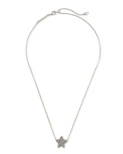 Jae Star Silver Pendant Necklace In Platinum Drusy -Kendra Scott Jewelry Store kendra scott jae star short pendant necklace rhodium platinum drusy 01 lg